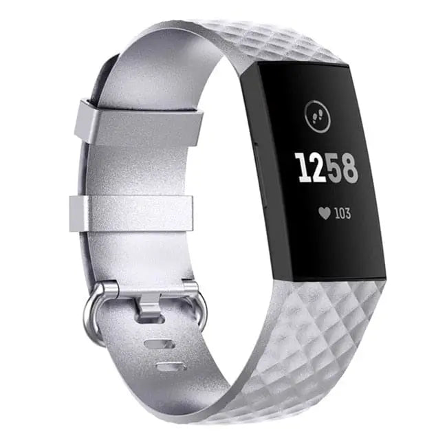 Fitbit Armband - Silikon Armband für Fitbit Charge (3/4) - Silber / S