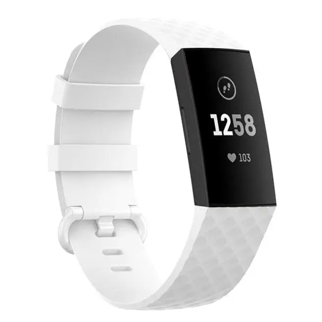 Fitbit Armband - Silikon Armband für Fitbit Charge (3/4) - Weiss / S