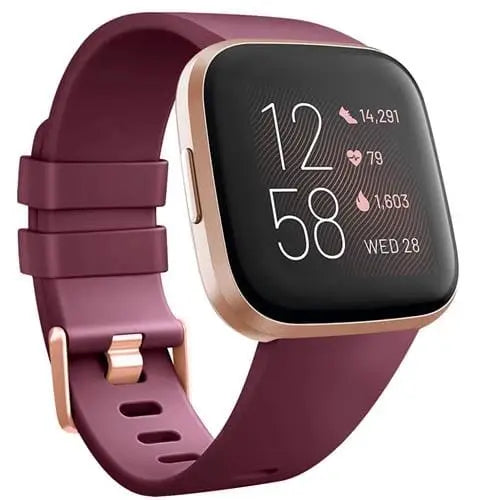 Fitbit Armband - Silikon Armband für Fitbit Versa 1 / Versa 2 / Versa Lite - Burgundy / S