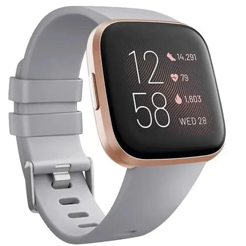 Fitbit Armband - Silikon Armband für Fitbit Versa 1 / Versa 2 / Versa Lite - Grau / S