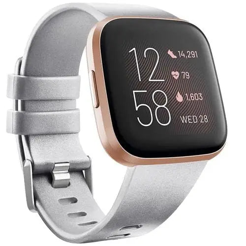 Fitbit Armband - Silikon Armband für Fitbit Versa 1 / Versa 2 / Versa Lite - Silber / S