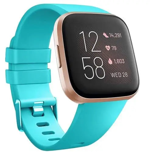 Fitbit Armband - Silikon Armband für Fitbit Versa 1 / Versa 2 / Versa Lite - Türkis / S