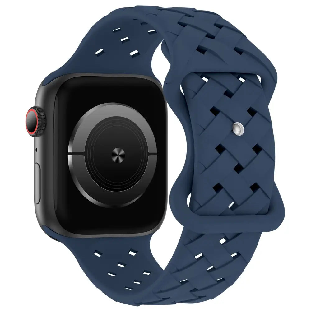 Apple Watch Armband - Silikon-Armband in Geflecht Look - Abyss Blau / 38-40-41 mm