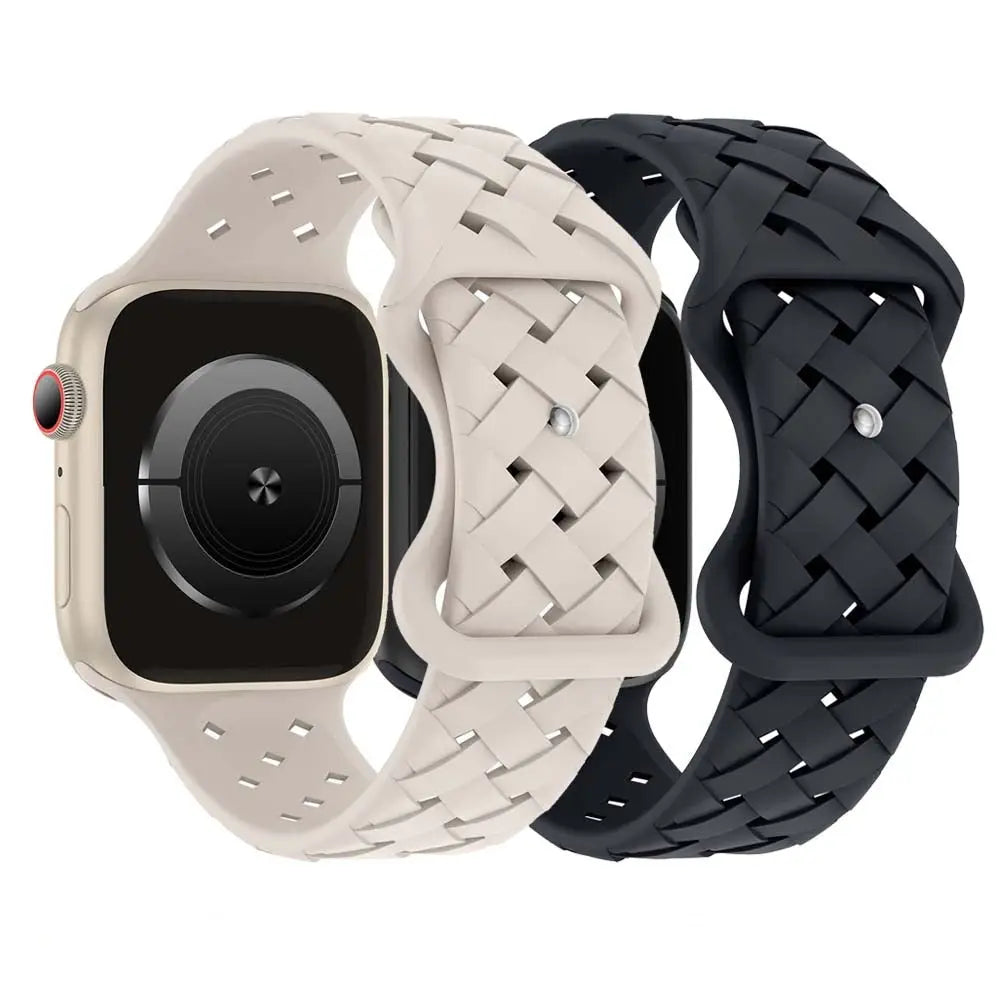 Apple Watch Armband - Silikon-Armband in Geflecht Look