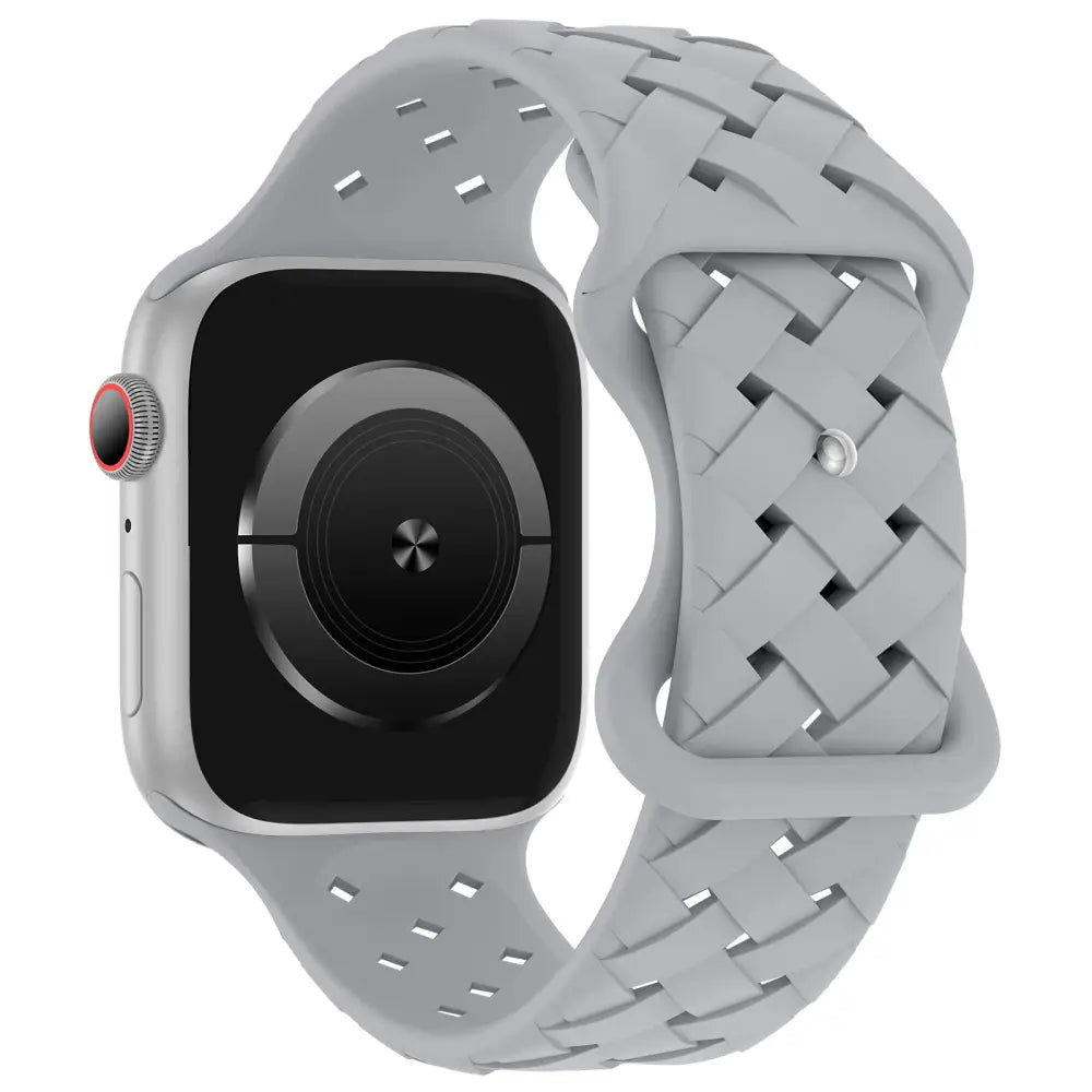 Apple Watch Armband - Silikon-Armband in Geflecht Look - Grau / 38-40-41 mm