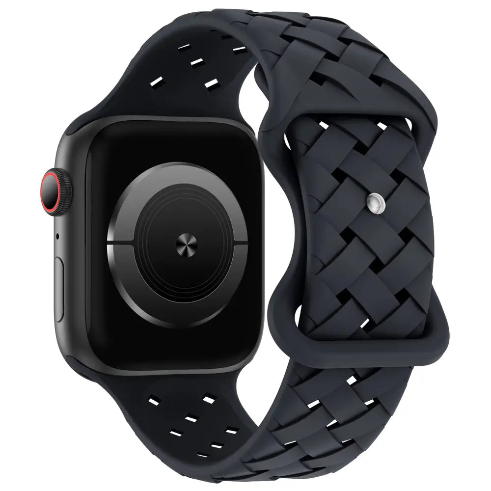 Apple Watch Armband - Silikon-Armband in Geflecht Look - Mitternachtsblau / 38-40-41 mm