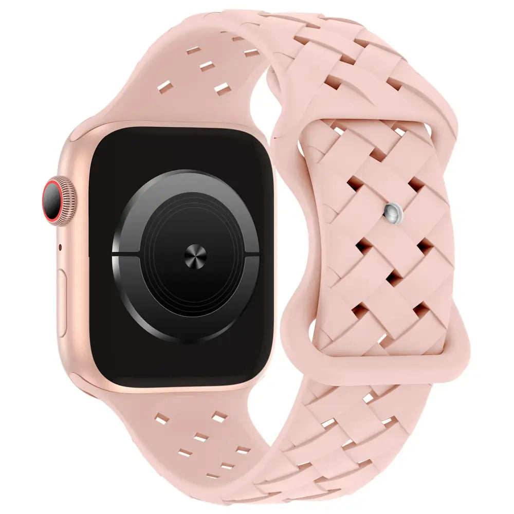 Apple Watch Armband - Silikon-Armband in Geflecht Look - Rosa / 38-40-41 mm