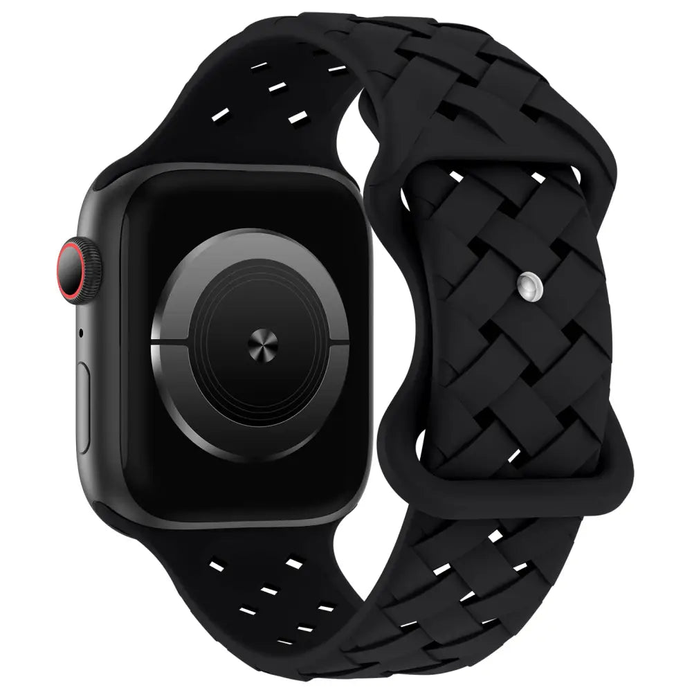 Apple Watch Armband - Silikon-Armband in Geflecht Look - Schwarz / 38-40-41 mm