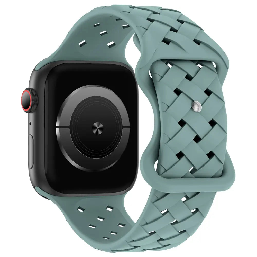 Apple Watch Armband - Silikon-Armband in Geflecht Look - Tannengrün / 38-40-41 mm