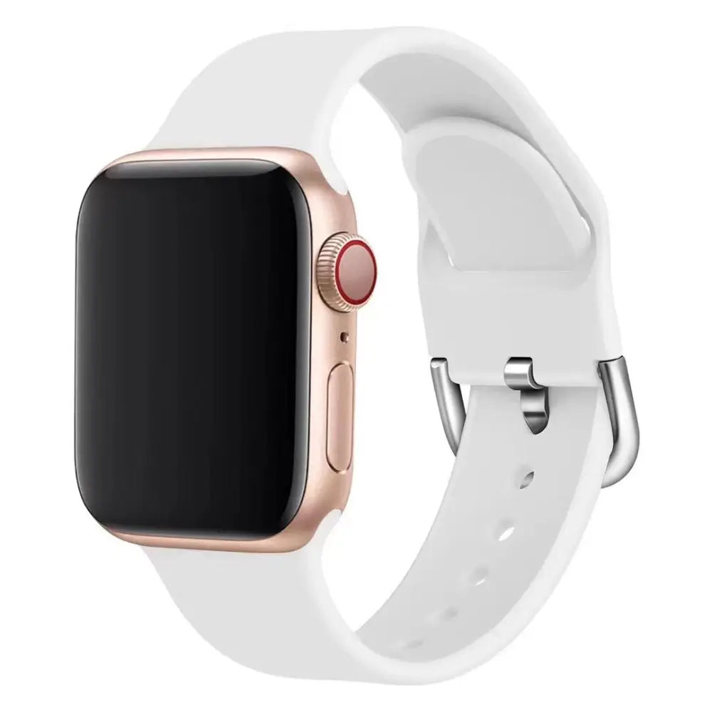 Apple Watch Armband - Silikon-Armband mit Standard-Verschluss - Weiss / 38-40-41 mm