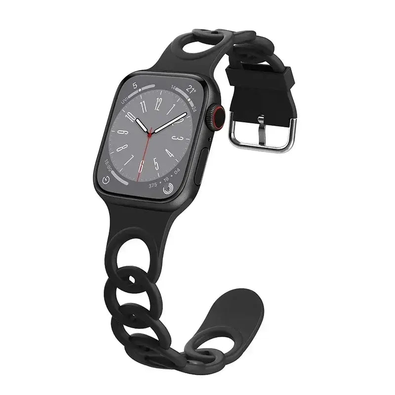 Apple Watch Armband - Silikon Ketten-Armband - Black / 38-40-41 mm