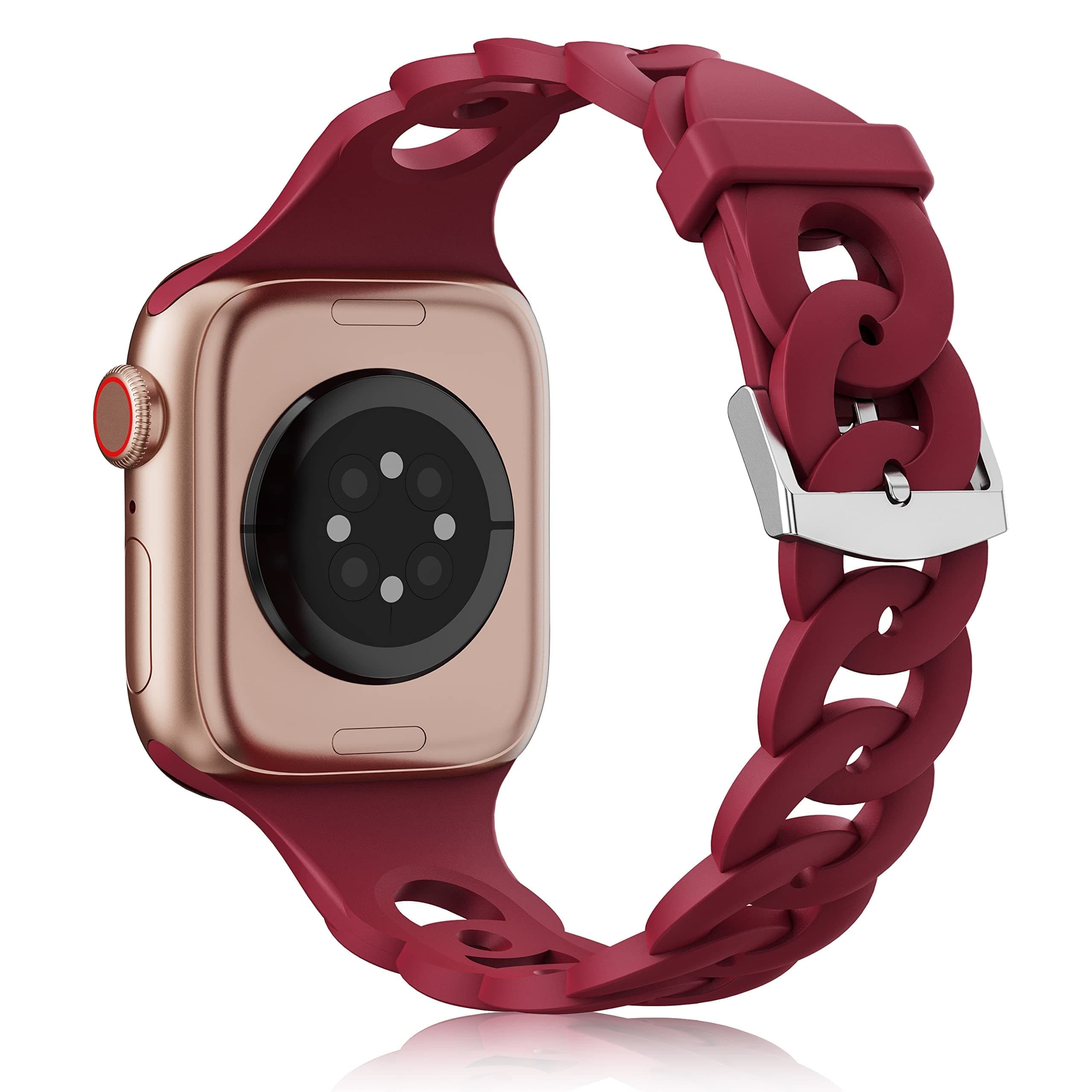 Silikon Ketten-Armband - Burgundy / 38-40-41 mm - Apple Watch Armband