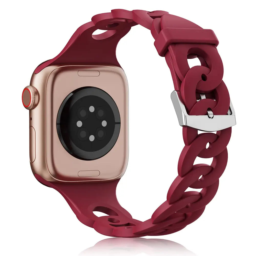 Apple Watch Armband - Silikon Ketten-Armband - Burgundy / 38-40-41 mm