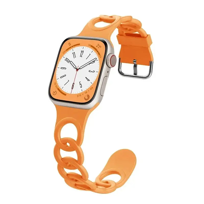 Apple Watch Armband - Silikon Ketten-Armband - Orange / 38-40-41 mm