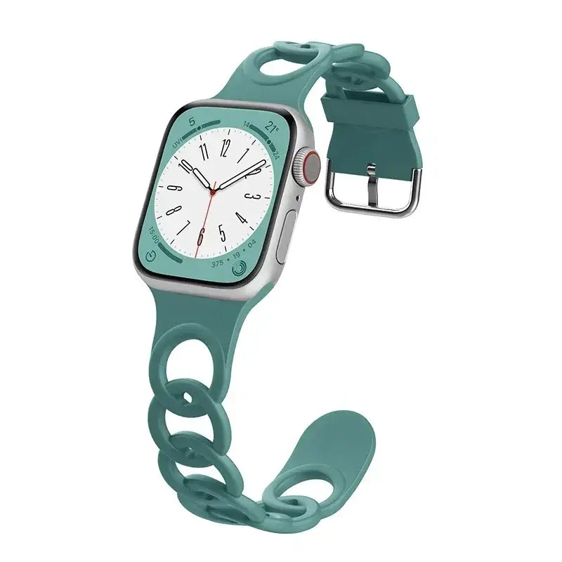 Apple Watch Armband - Silikon Ketten-Armband - Pine Green / 38-40-41 mm