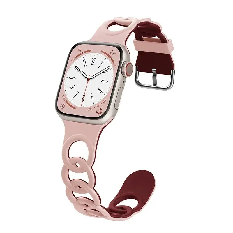 Apple Watch Armband - Silikon Ketten-Armband - Pink & Red / 38-40-41 mm