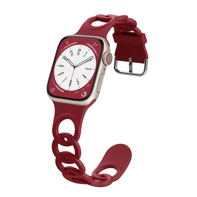 Apple Watch Armband - Silikon Ketten-Armband - Red / 38-40-41 mm