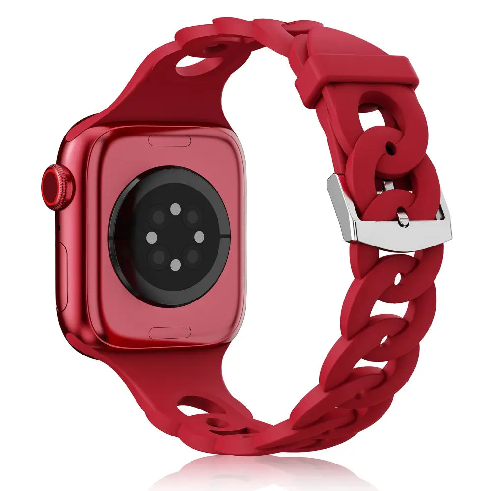 Apple Watch Armband - Silikon Ketten-Armband - Rot / 38-40-41 mm