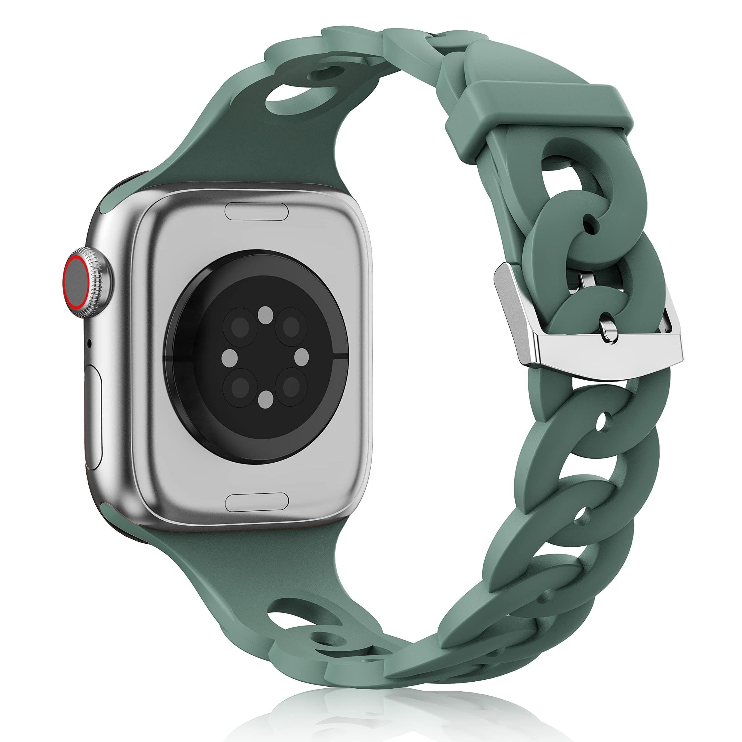 Silikon Ketten-Armband - Salbei / 38-40-41 mm - Apple Watch Armband