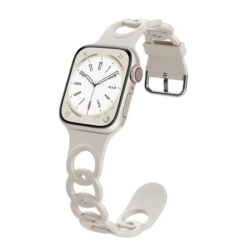 Apple Watch Armband - Silikon Ketten-Armband - Starlight / 38-40-41 mm