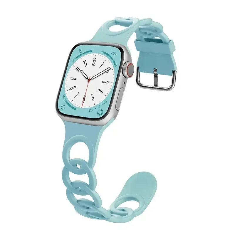 Apple Watch Armband - Silikon Ketten-Armband - Turquoise / 38-40-41 mm