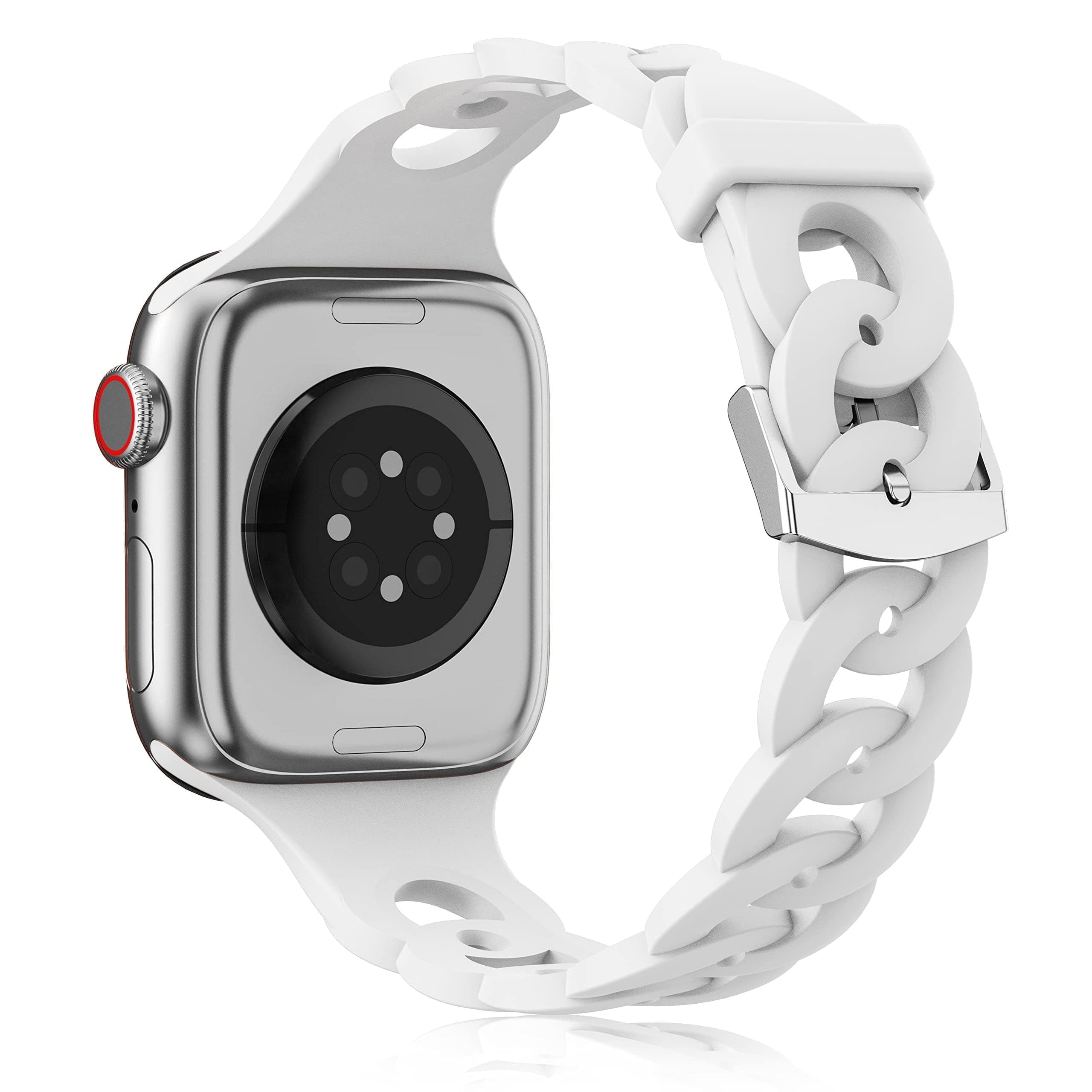 Silikon Ketten-Armband - Weiss / 38-40-41 mm - Apple Watch Armband