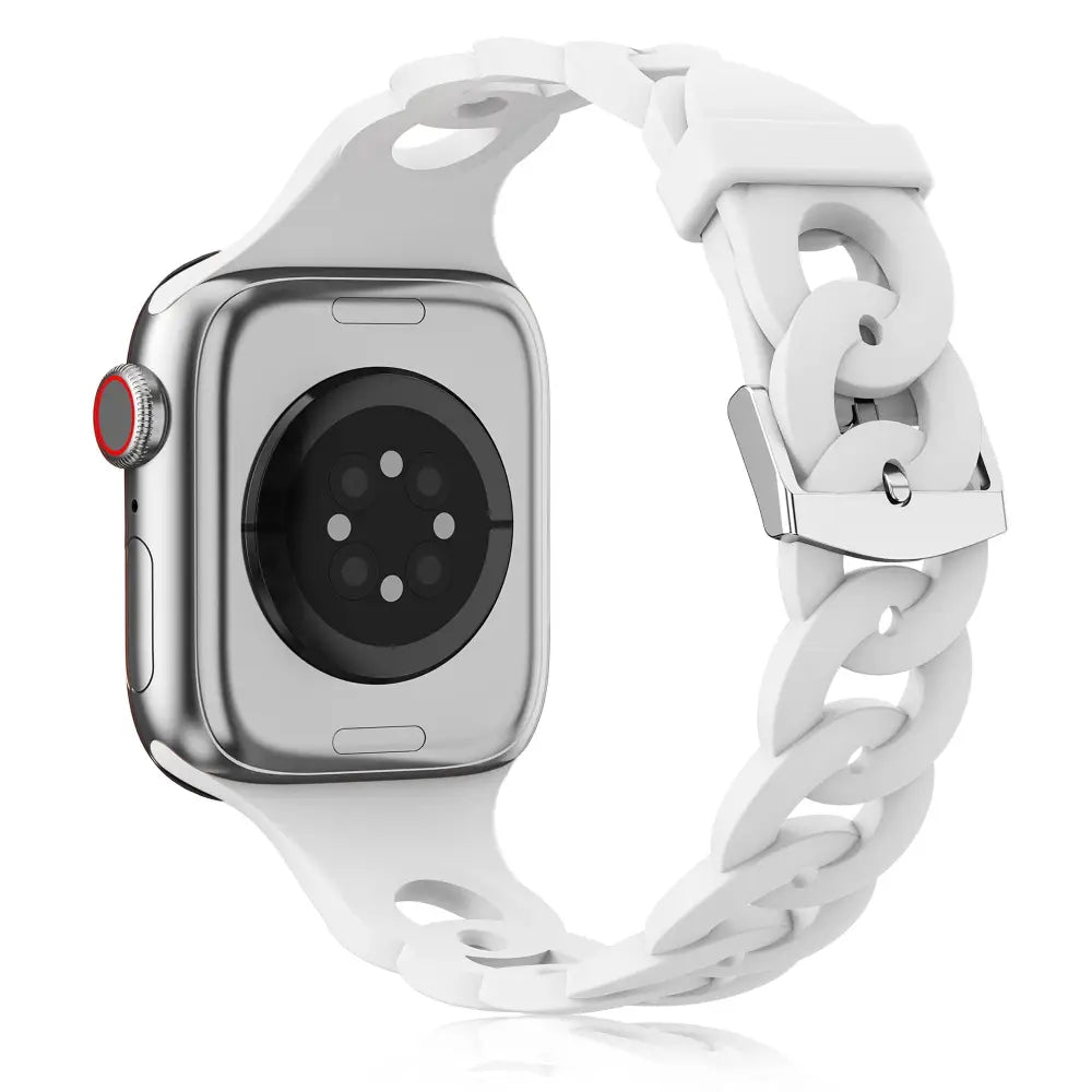 Apple Watch Armband - Silikon Ketten-Armband - Weiss / 38-40-41 mm