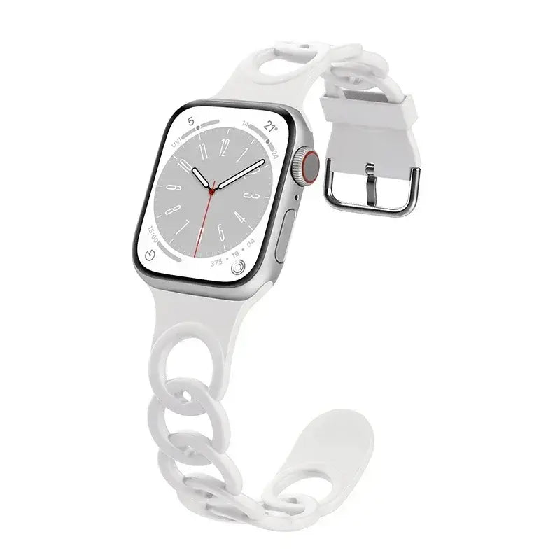 Apple Watch Armband - Silikon Ketten-Armband - White / 38-40-41 mm