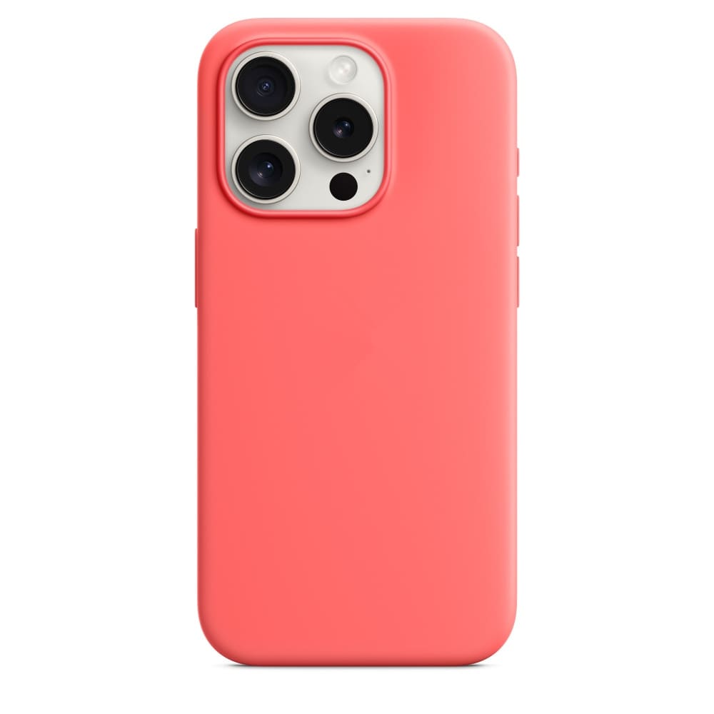 Silikon - Schutzhülle für iPhone 15 (Softcase) - Guava / Schutzhülle