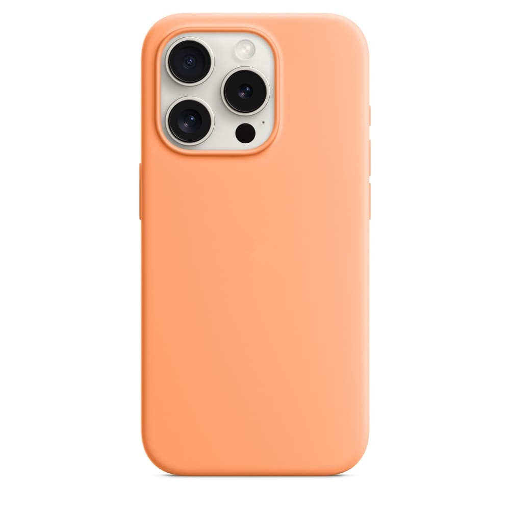 Silikon - Schutzhülle für iPhone 15 (Softcase) - Orange Sorbet / Schutzhülle