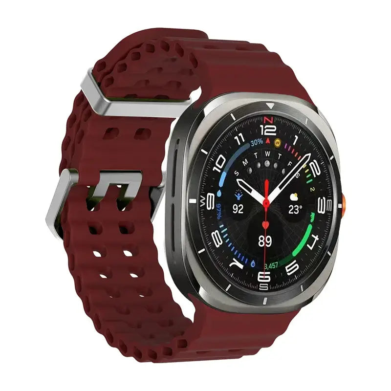 Samsung Armband - Silikon Sport-Armband für Samsung Galaxy Watch Ultra - Burgundy / Galaxy Watch