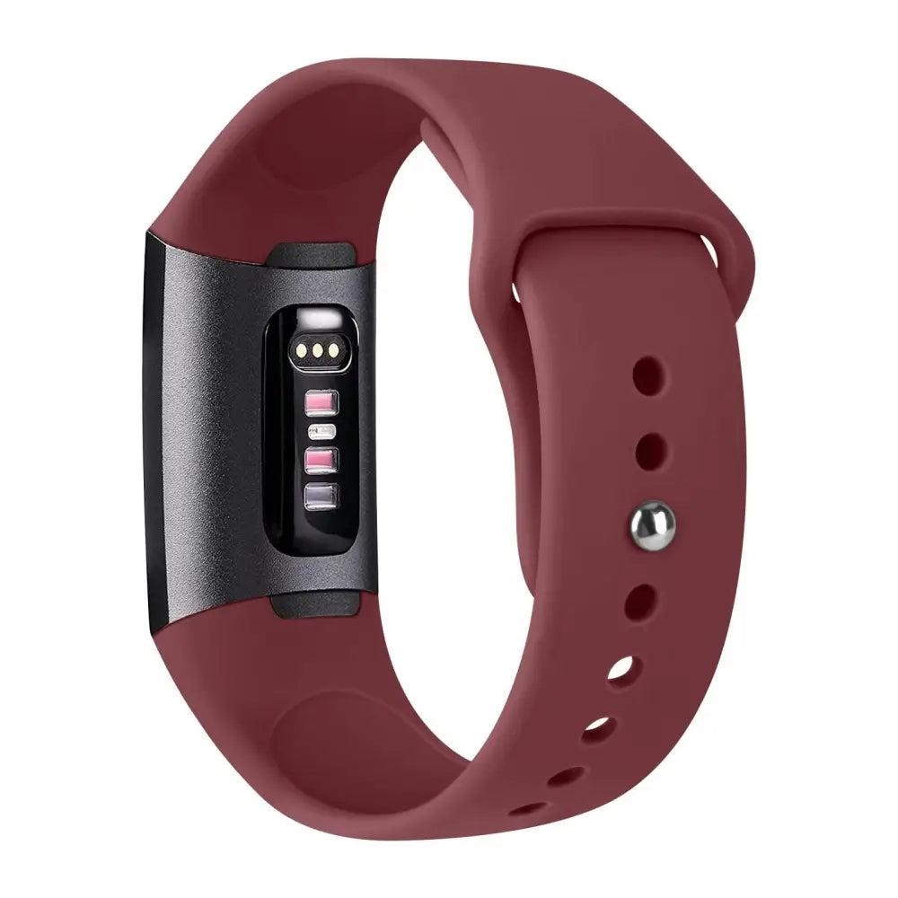 Fitbit Armband - Silikon Sportarmband für Fitbit Charge (3/3 SE/4) - Burgundy / S