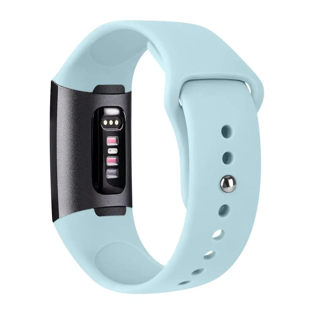 Fitbit Armband - Silikon Sportarmband für Fitbit Charge (3/3 SE/4) - Hellblau / S