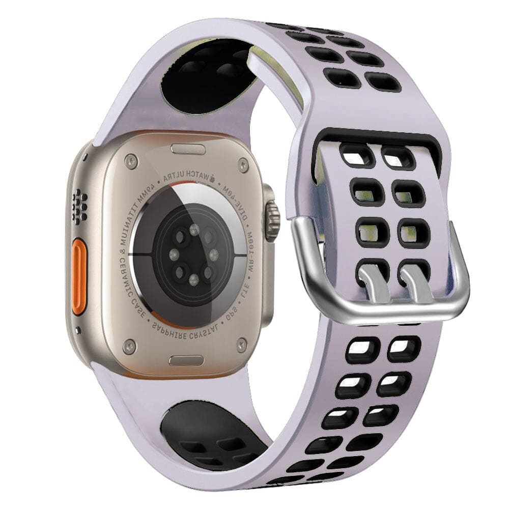 Silikon Sportarmband - Grau & Schwarz / 38-40-41 mm - Apple Watch Armband
