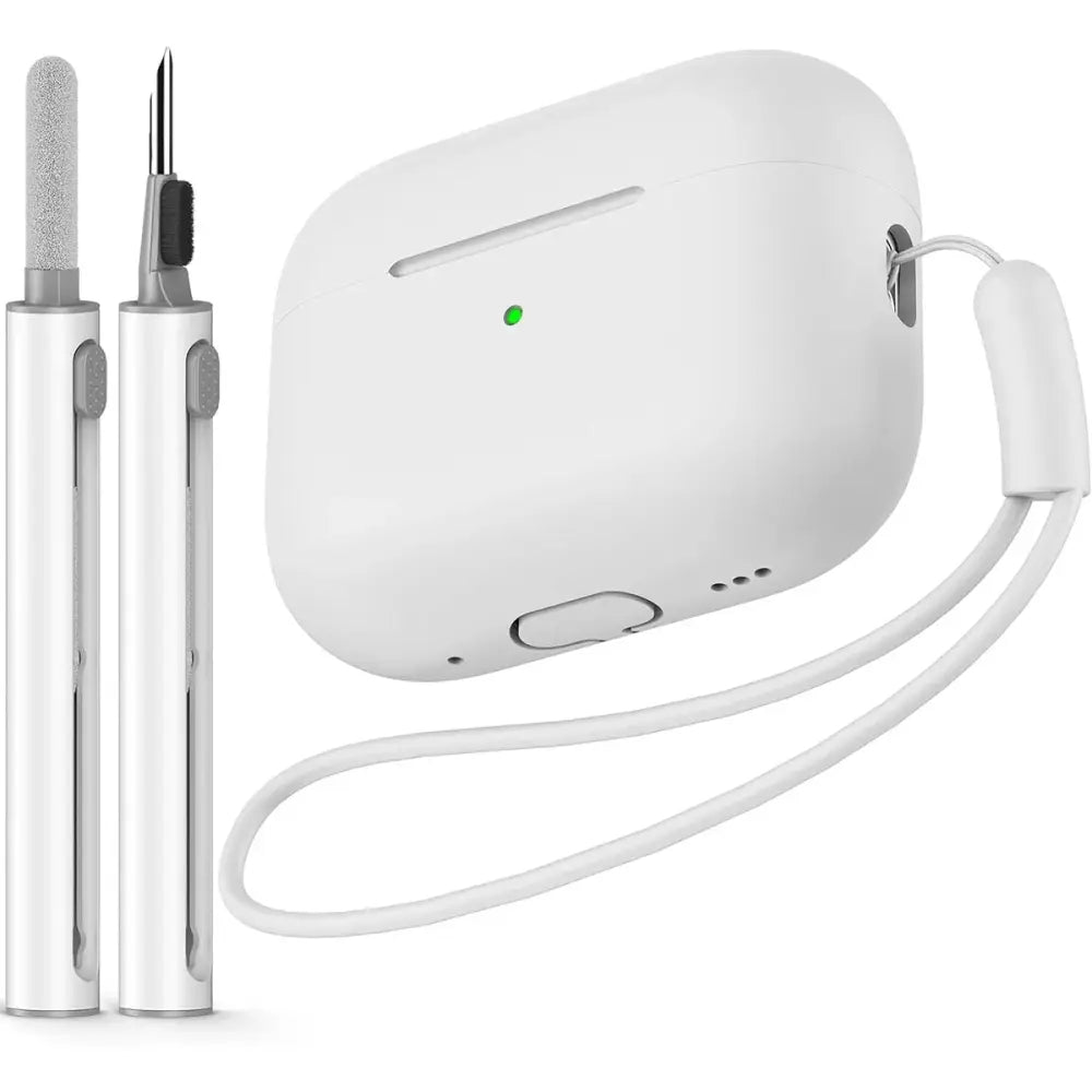 Airpods Zubehör - Soft-Touch AirPods Schutzhülle + Reinigungsstift - White / AirPods Pro 2