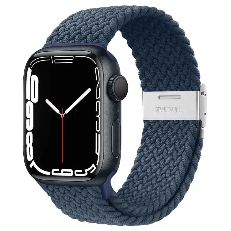 Apple Watch Armband - Solo Loop • elastisches Armband mit Edelstahlverschluss - Abyssblau