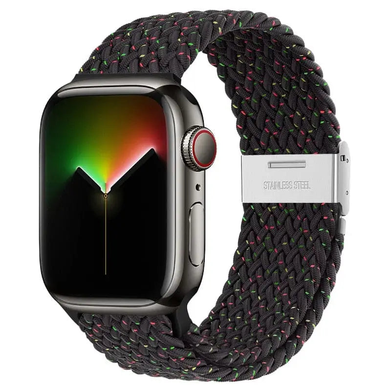 Apple Watch Armband - Solo Loop • elastisches Armband mit Edelstahlverschluss - Anthrazit &