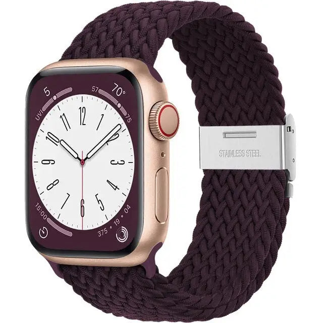 Apple Watch Armband - Solo Loop • elastisches Armband mit Edelstahlverschluss - Burgundy