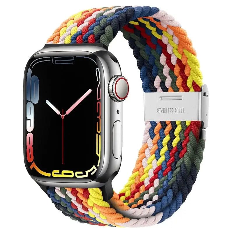 Apple Watch Armband - Solo Loop • elastisches Armband mit Edelstahlverschluss - Farbmix Farbig