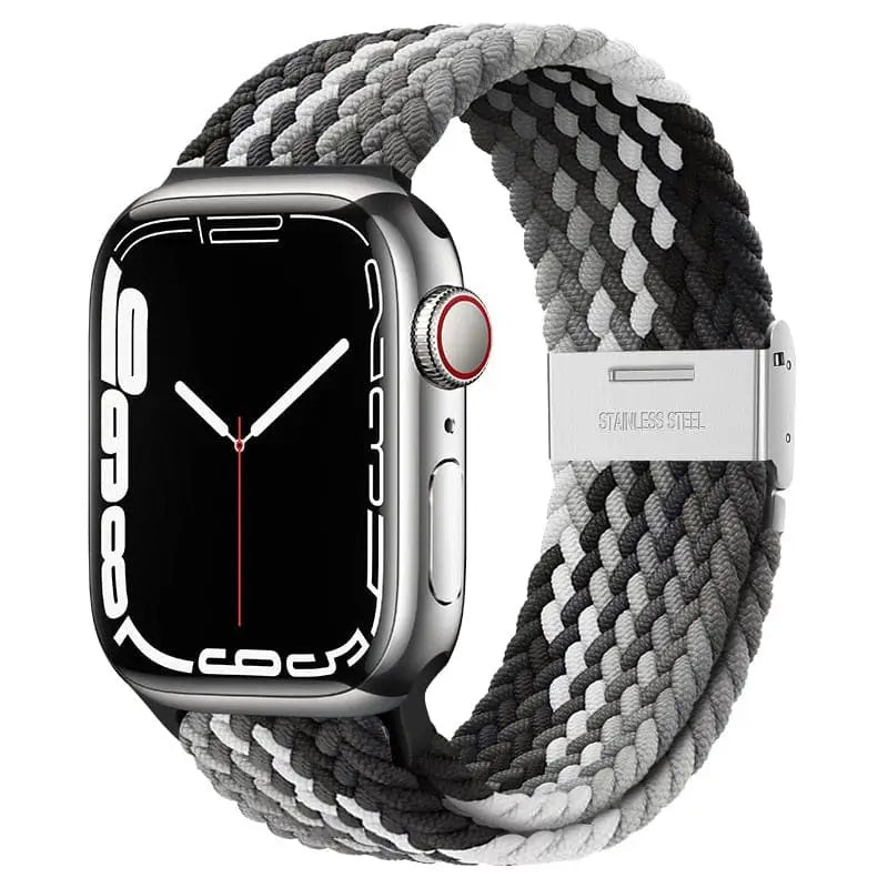 Apple Watch Armband - Solo Loop • elastisches Armband mit Edelstahlverschluss - Farbmix Monochrom