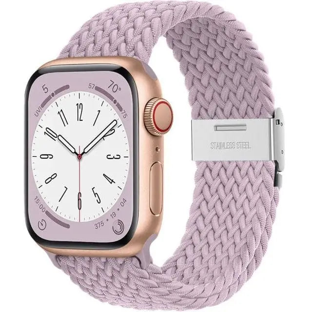 Apple Watch Armband - Solo Loop • elastisches Armband mit Edelstahlverschluss - Lila / 38-40-41 mm