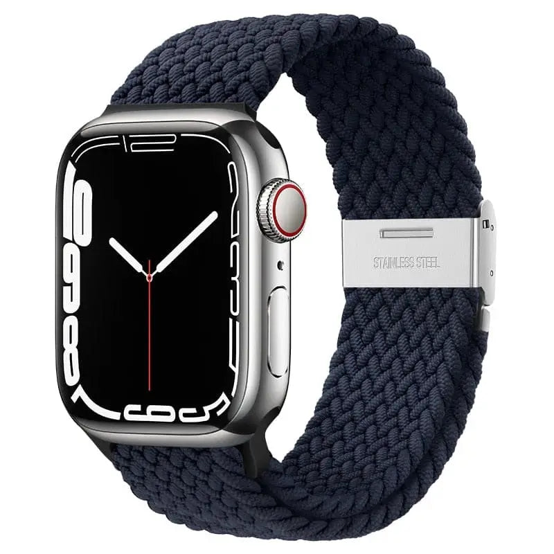 Apple Watch Armband - Solo Loop • elastisches Armband mit Edelstahlverschluss - Mitternachtsblau