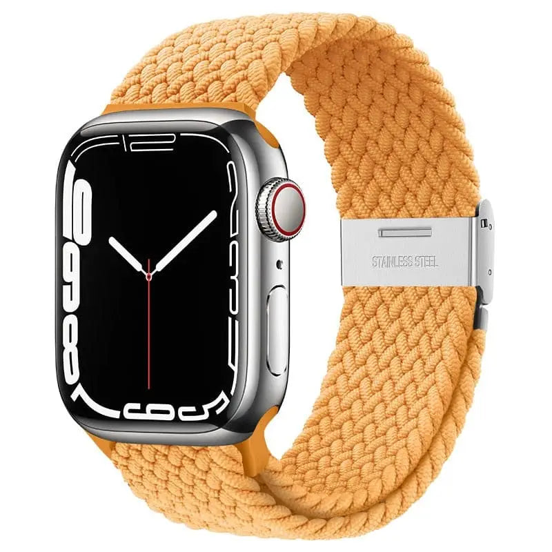 Apple Watch Armband - Solo Loop • elastisches Armband mit Edelstahlverschluss - Orange / 38-40-41 mm