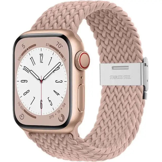 Apple Watch Armband - Solo Loop • elastisches Armband mit Edelstahlverschluss - Rosa / 38-40-41 mm