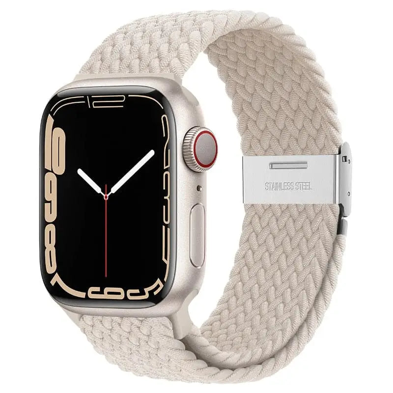 Apple Watch Armband - Solo Loop • elastisches Armband mit Edelstahlverschluss - Starlight