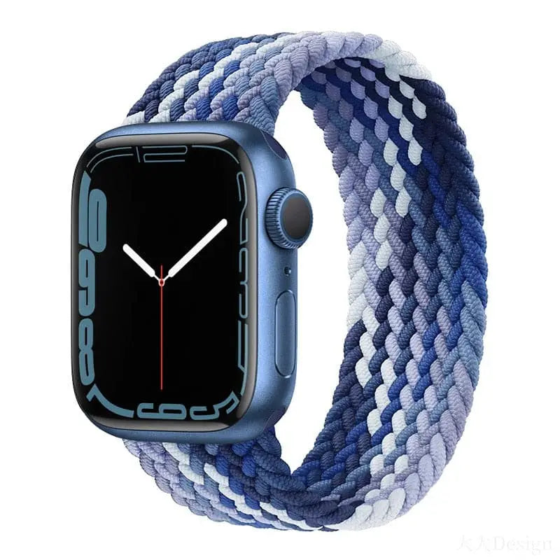 Apple Watch Armband - Solo Loop • elastisches Armband mit Farbverlauf - Blau / 38-40-41 mm / S