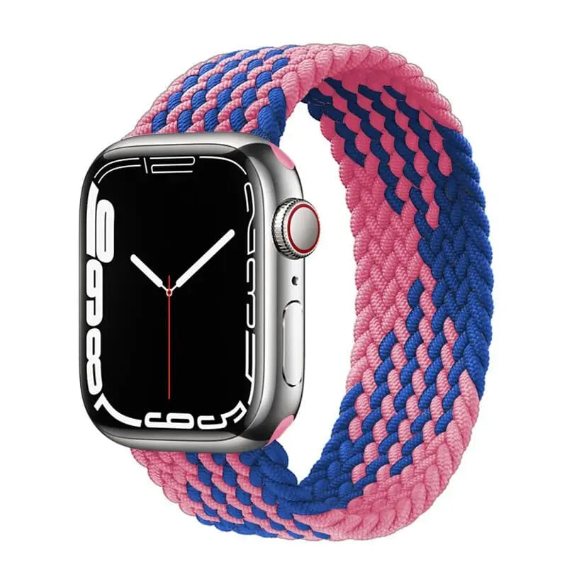 Apple Watch Armband - Solo Loop • elastisches Armband mit Farbverlauf - Blau & Pink / 38-40-41 mm