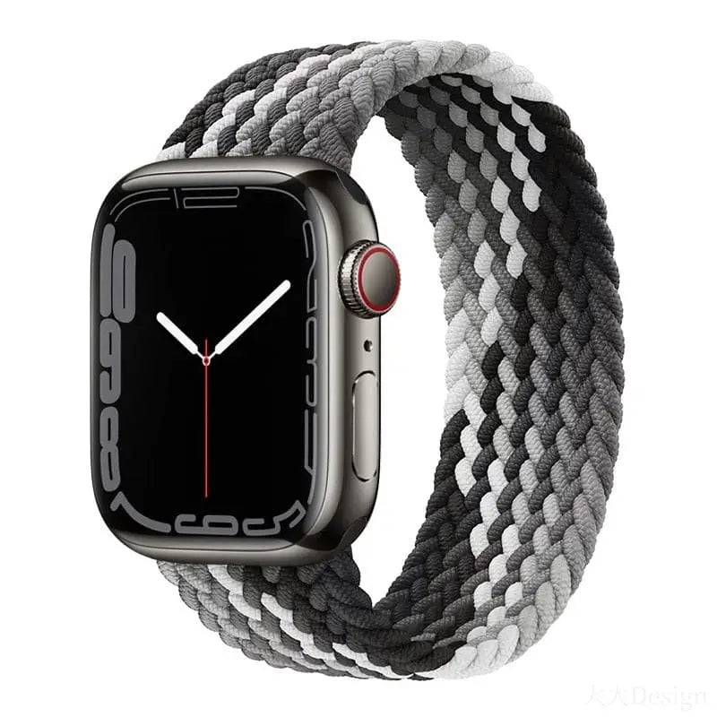 Apple Watch Armband - Solo Loop • elastisches Armband mit Farbverlauf - Schwarz / 38-40-41 mm / S