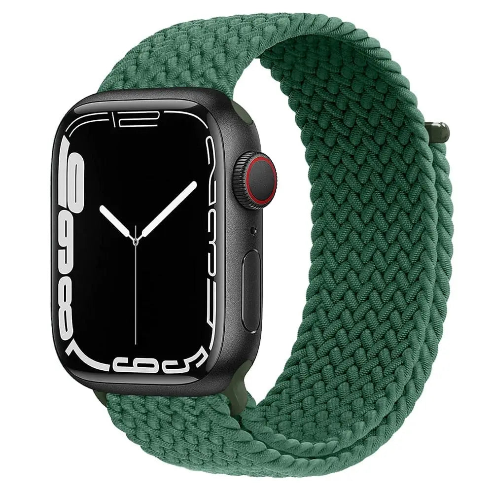 Apple Watch Armband - Solo Loop • elastisches Armband mit Klettverschluss - Dunkelgrün