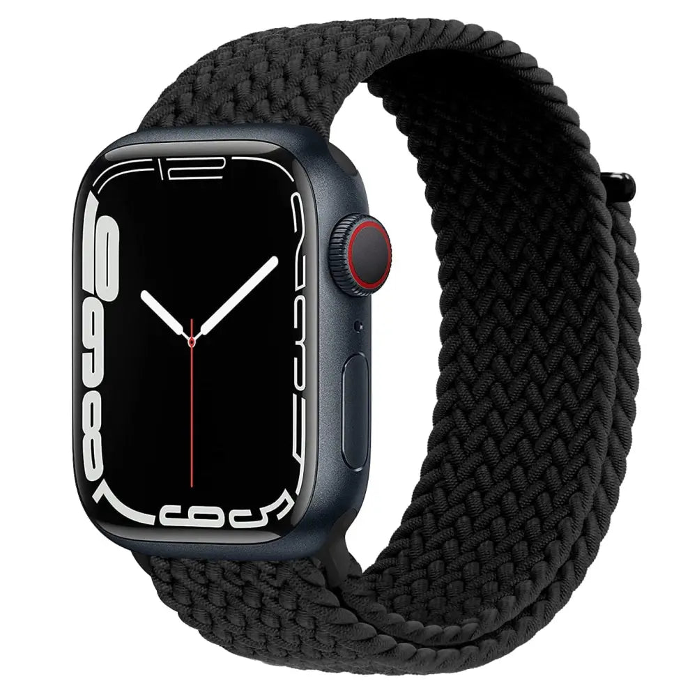 Apple Watch Armband - Solo Loop • elastisches Armband mit Klettverschluss - Schwarz / 38-40-41 mm